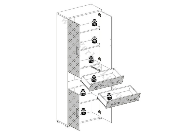 OFFICE LUX Шафа REG4D2S/220 BRW