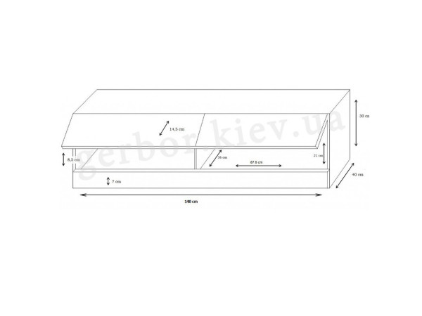 VIGO CAMA MEBLE Тумба ТВ 140 навесная NEW