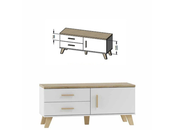 LOTTA CAMA MEBLE Тумба ТВ 120 1D2S белый