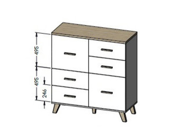 LOTTA CAMA MEBLE Комод 110 2D4S белый
