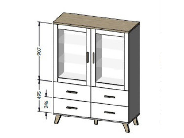 LOTTA CAMA MEBLE Витрина 120 2D4S белый