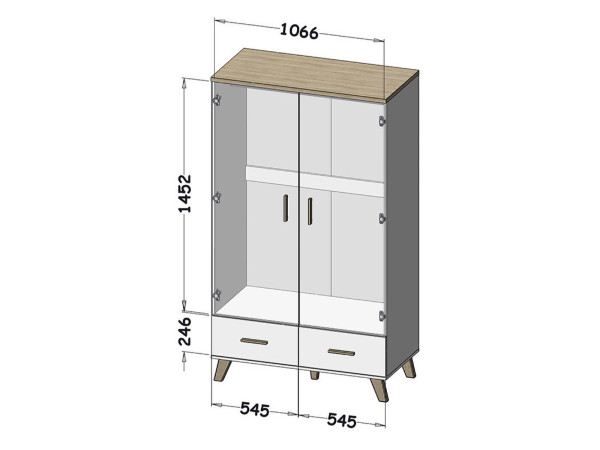 LOTTA CAMA MEBLE Шкаф 2D2S белый