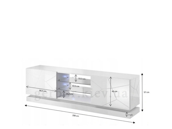 QIU 200 CAMA MEBLE Тумба ТВ белый глянец