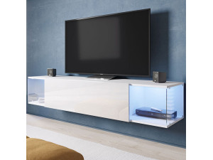 SKY CAMA MEBLE Тумба ТВ навесная белый / белый глянец