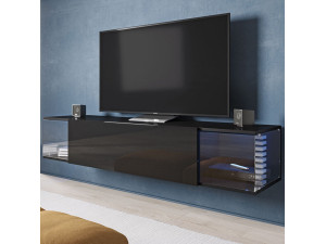 SKY CAMA MEBLE Тумба ТВ навесная черный / черный глянец