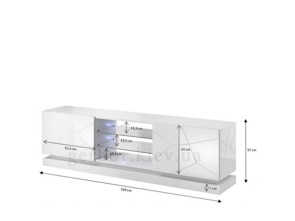 QIU 160 CAMA MEBLE Тумба ТВ белый глянец