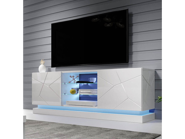 QIU 160 CAMA MEBLE Тумба ТВ белый глянец