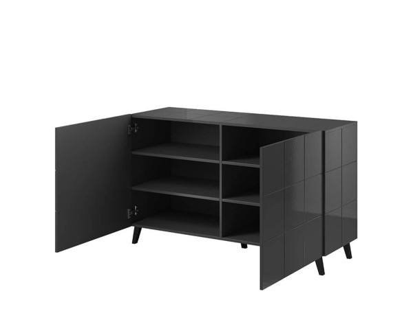 REJA CAMA MEBLE Тумба 2D графит глянец