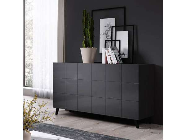 REJA CAMA MEBLE Тумба 2D графит глянец
