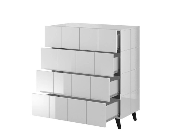 REJA CAMA MEBLE Комод 4S белый глянец