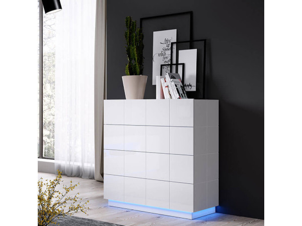 REJA CAMA MEBLE Комод 4S белый глянец
