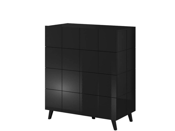 REJA CAMA MEBLE Комод 4S черный глянец