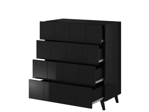 REJA CAMA MEBLE Комод 4S черный глянец