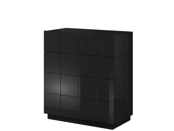 REJA CAMA MEBLE Комод 4S черный глянец