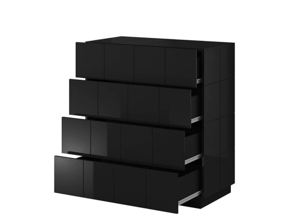 REJA CAMA MEBLE Комод 4S черный глянец