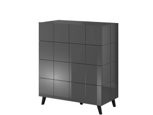 REJA CAMA MEBLE Комод 4S графит глянец