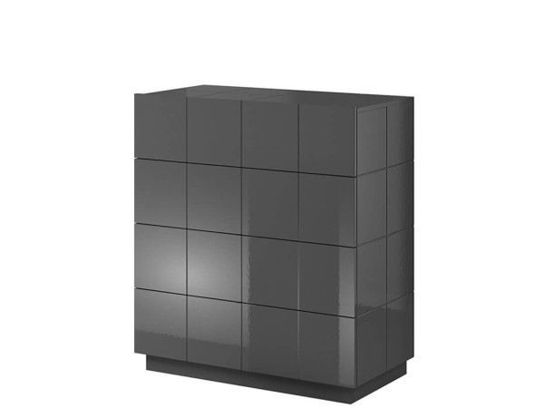 REJA CAMA MEBLE Комод 4S графит глянец