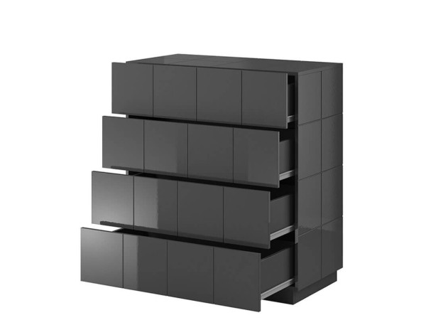 REJA CAMA MEBLE Комод 4S графит глянец