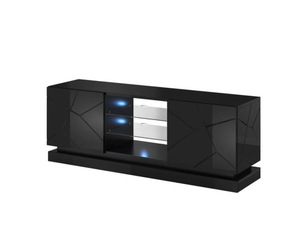 QIU 160 CAMA MEBLE Тумба ТВ черный глянец
