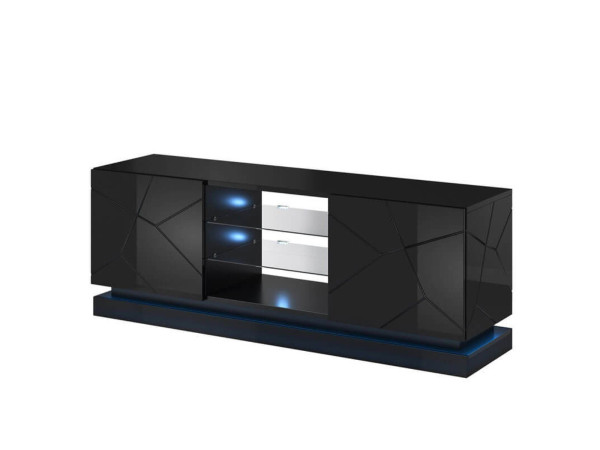 QIU 160 CAMA MEBLE Тумба ТВ черный глянец