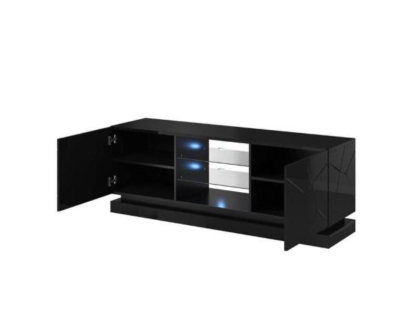 QIU 160 CAMA MEBLE Тумба ТВ черный глянец