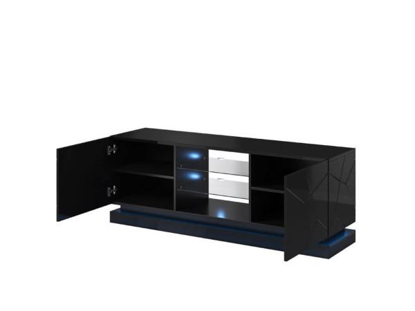 QIU 160 CAMA MEBLE Тумба ТВ черный глянец