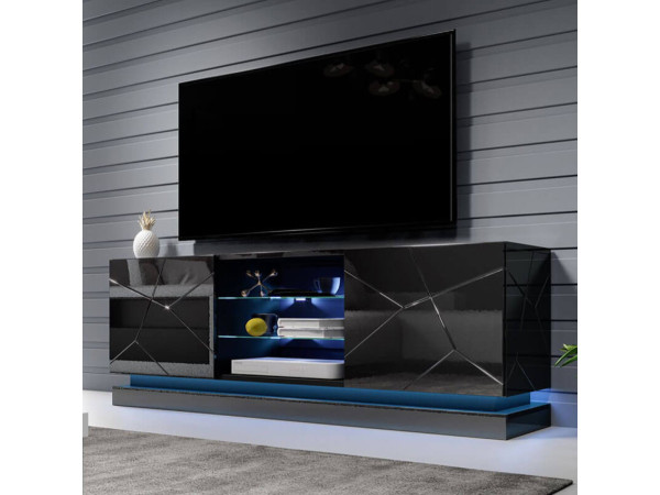 QIU 160 CAMA MEBLE Тумба ТВ черный глянец