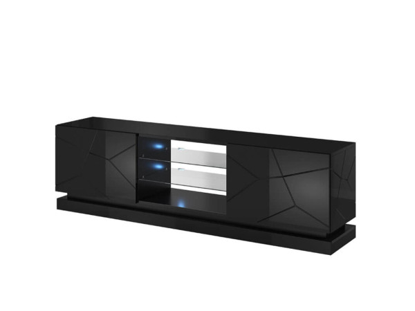QIU 200 CAMA MEBLE Тумба ТВ черный глянец