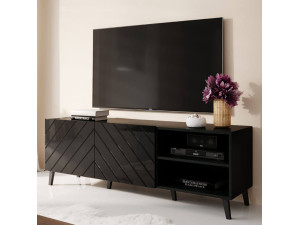 ABETO 150 CAMA MEBLE Тумба ТВ черный / черный глянец