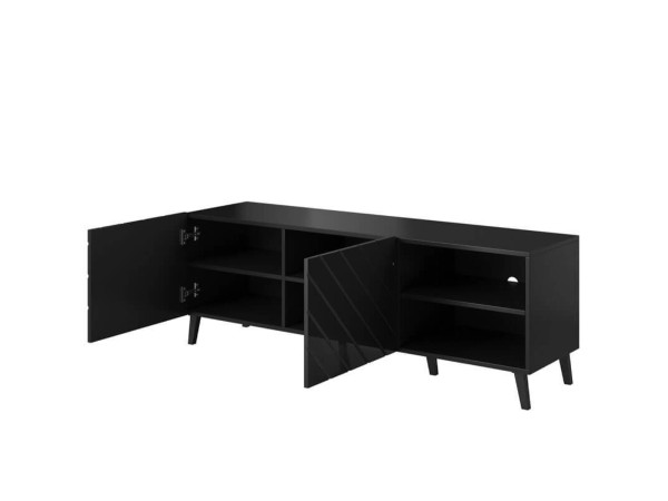 ABETO 150 CAMA MEBLE Тумба ТВ черный / черный глянец