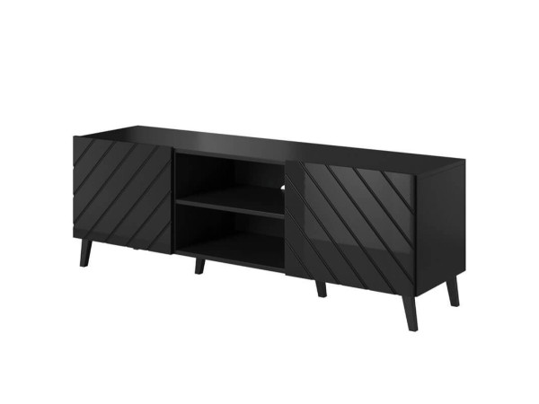 ABETO 150 CAMA MEBLE Тумба ТВ черный / черный глянец