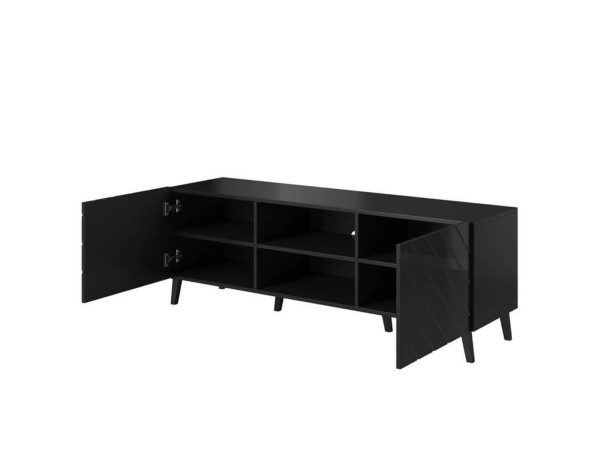 ABETO 150 CAMA MEBLE Тумба ТВ черный / черный глянец