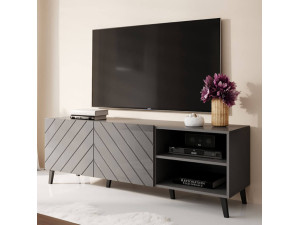 ABETO 150 CAMA MEBLE Тумба ТВ графит / графит глянец