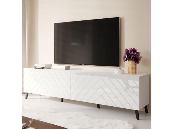 ABETO 200 CAMA MEBLE Тумба ТВ белый / белый глянец