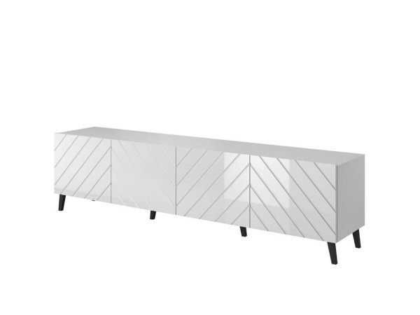 ABETO 200 CAMA MEBLE Тумба ТВ белый / белый глянец