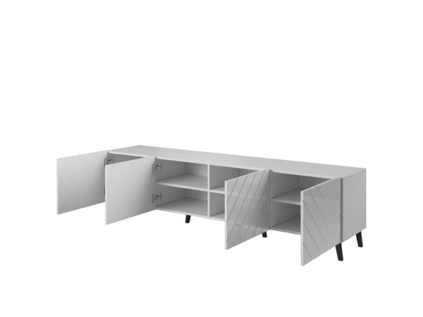 ABETO 200 CAMA MEBLE Тумба ТВ белый / белый глянец