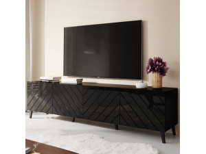 ABETO 200 CAMA MEBLE Тумба ТВ черный / черный глянец