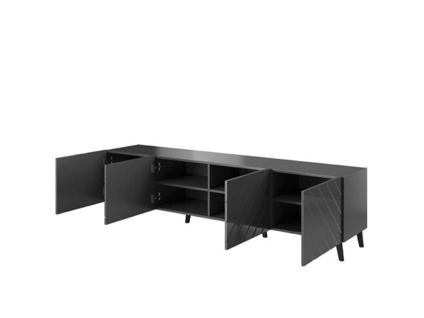 ABETO 200 CAMA MEBLE Тумба ТВ графит / графит глянец