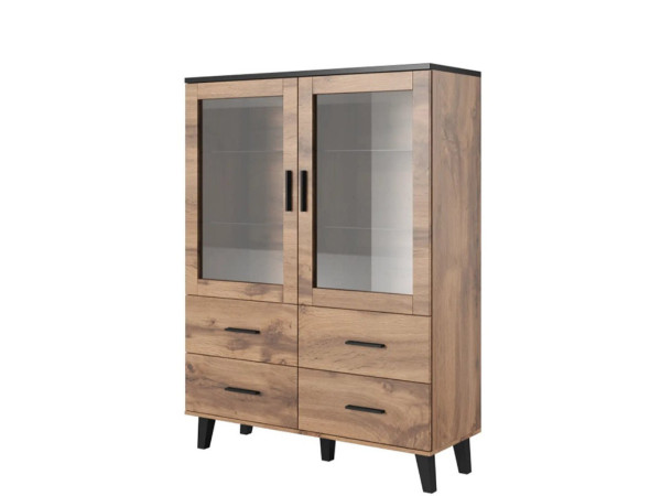 LOTTA CAMA MEBLE Витрина 120 2D4S дуб вотан