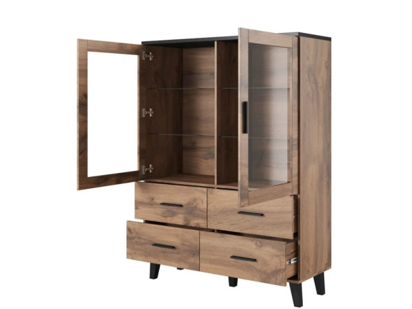 LOTTA CAMA MEBLE Витрина 120 2D4S дуб вотан