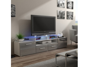 EVORA CAMA MEBLE Тумба ТВ белый / серый глянец