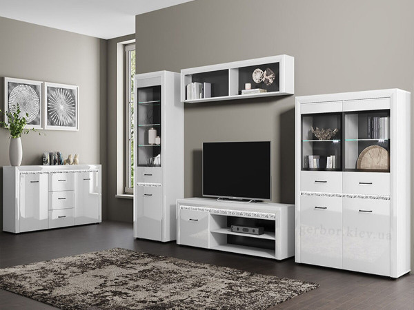 WHITEBLACK Вітрина низька 2D2W Mebelbos
