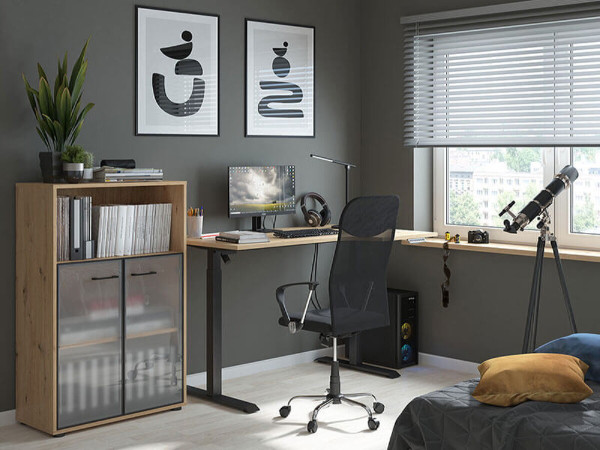 SPACE OFFICE Стол письменный угловой BIU/160/90/B/P BRW