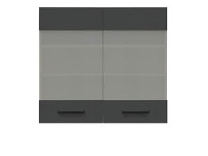 SEMI LINE Витрина навесная G-80/72-LV/PV BRW дуб / черный