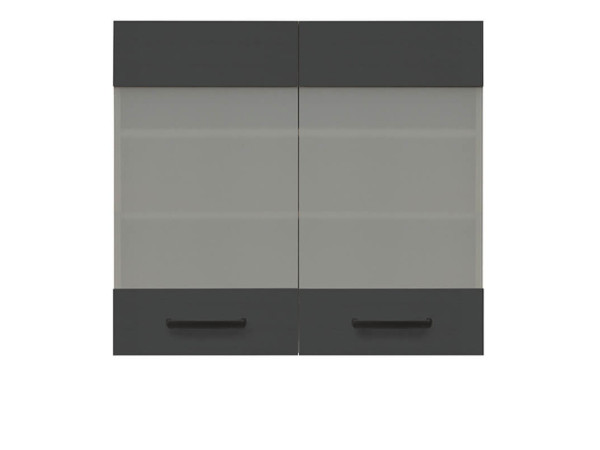 SEMI LINE Витрина навесная G-80/72-LV/PV BRW дуб / черный