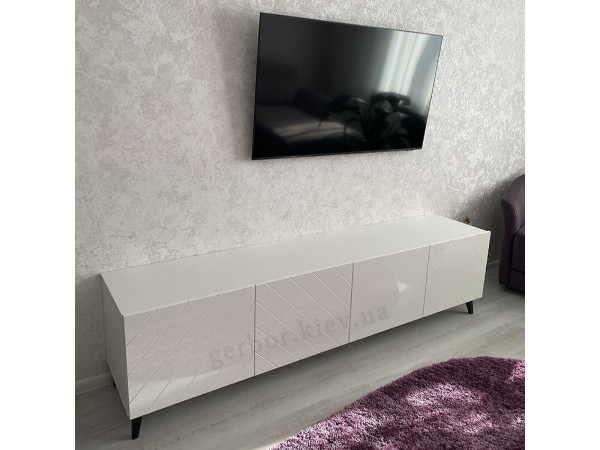 ABETO 200 CAMA MEBLE Тумба ТВ белый / белый глянец