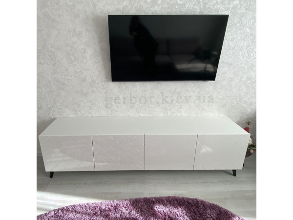 ABETO 200 CAMA MEBLE Тумба ТВ белый / белый глянец