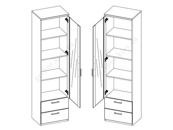 DOORSET Вітрина висока 1W2S MEBELBOS