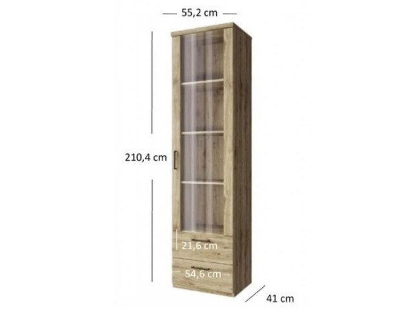 DOORSET Вітрина висока 1W2S MEBELBOS