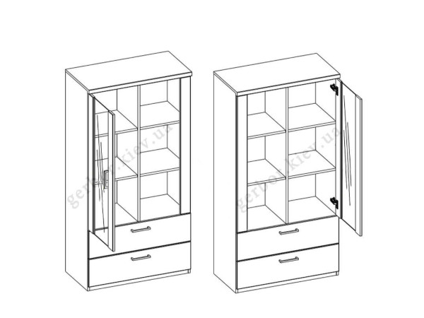 DOORSET Вітрина низька 1W2S MEBELBOS
